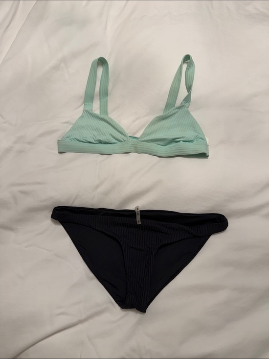 Vitamin A Other - Vitamin A Ribbed Bikini Set in Mint and Black